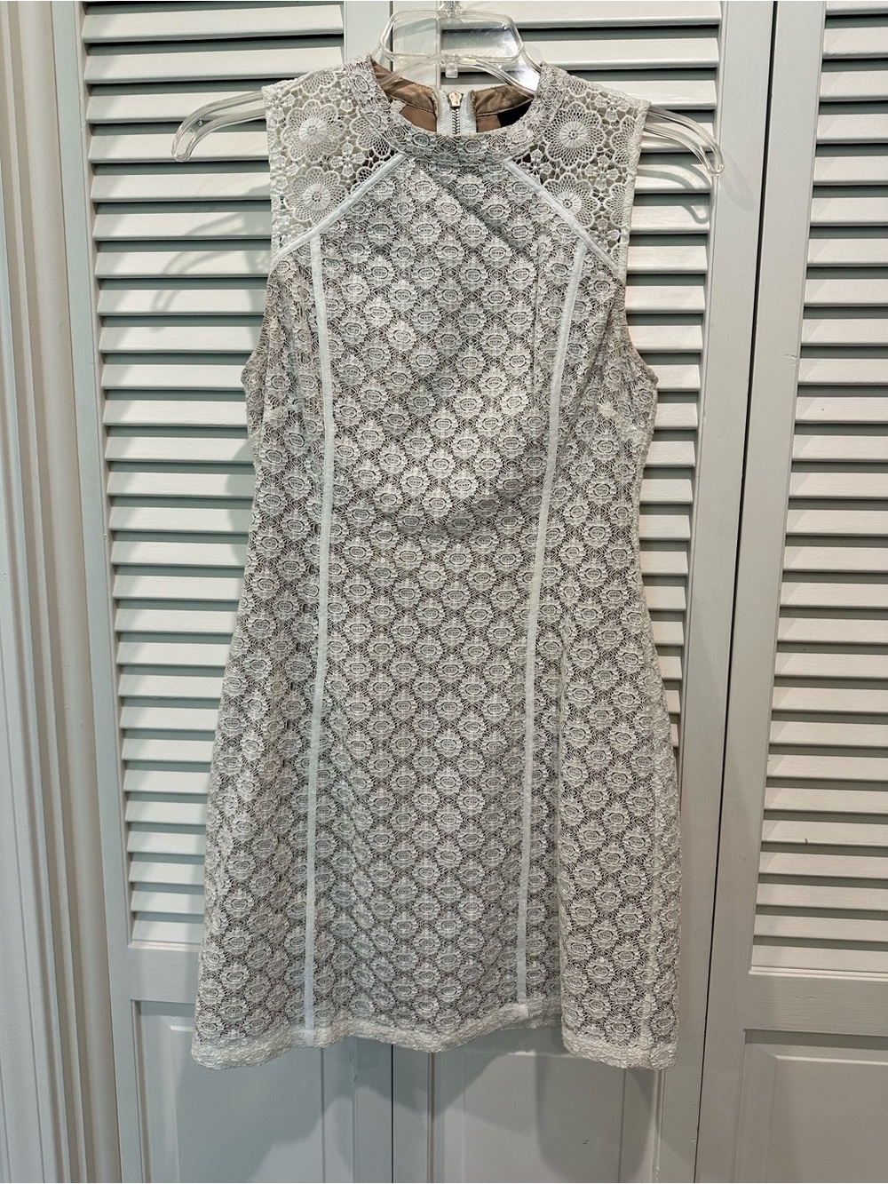 Ladakh White Lace Sleeveless Shift Dress